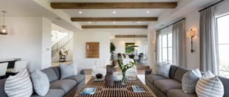 sivá a hnedá obývacia izba