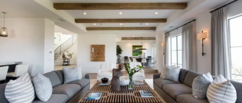 sivá a hnedá obývacia izba